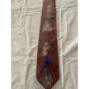 New Vintage Dead Stock 1980’sClaude Montana 100% Silk Tie in an Egyptian in Red